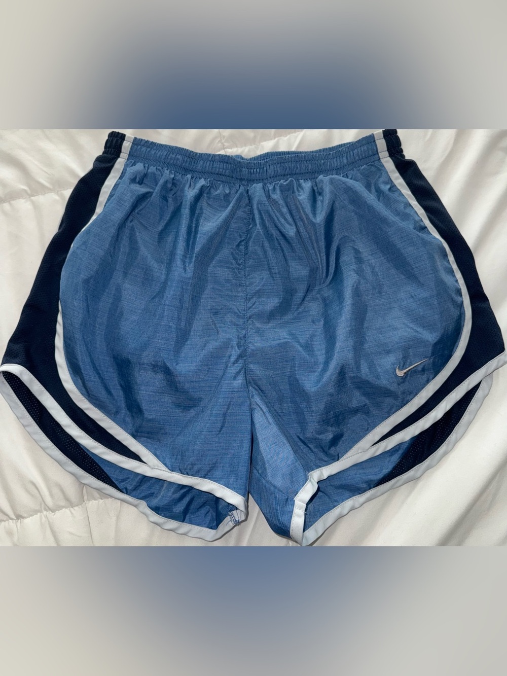 Nike Women’s Blue Athletic Shorts with White Trim